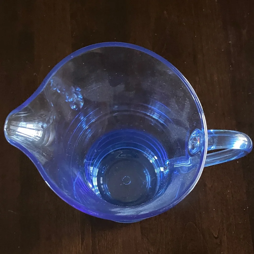 Clear Blue Acrylic Pitcher (NWOT)